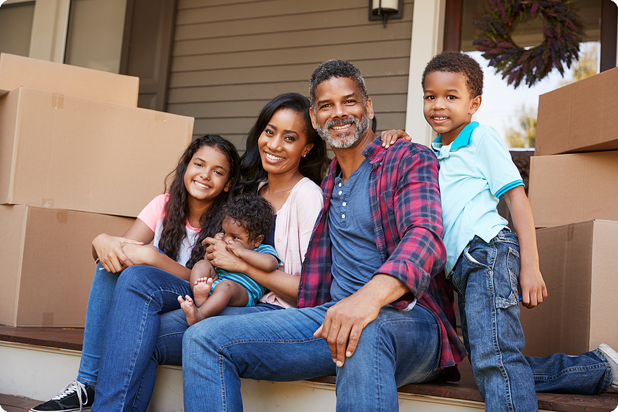 black-family-moving-into-new-home Happy Black Family Moving Into New Homw